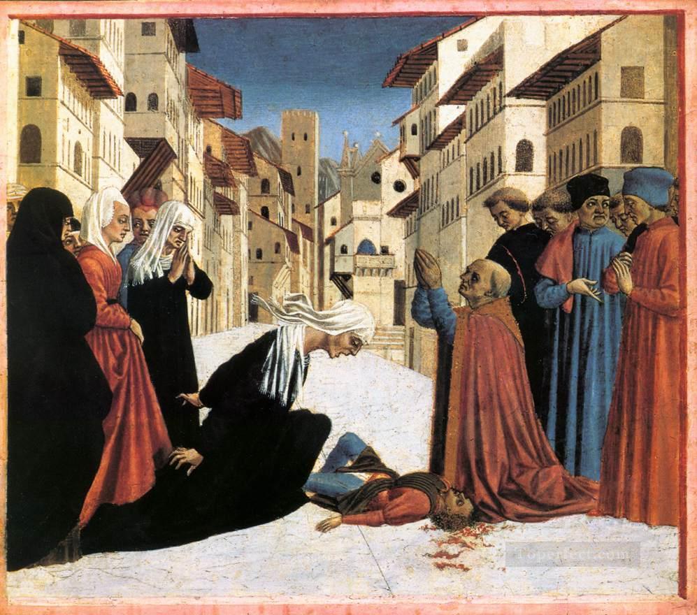 St Zenobius Performs a Miracle Renaissance Domenico Veneziano Oil Paintings